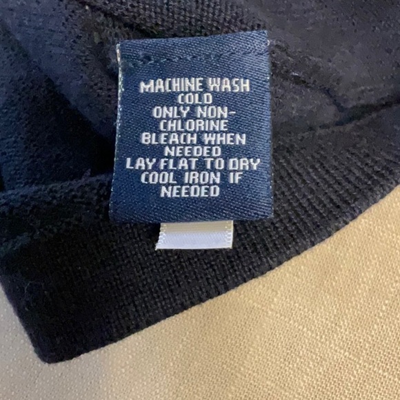 Chaps Navy and White Striped Crew Neck Sweater - Picture 7 of 7